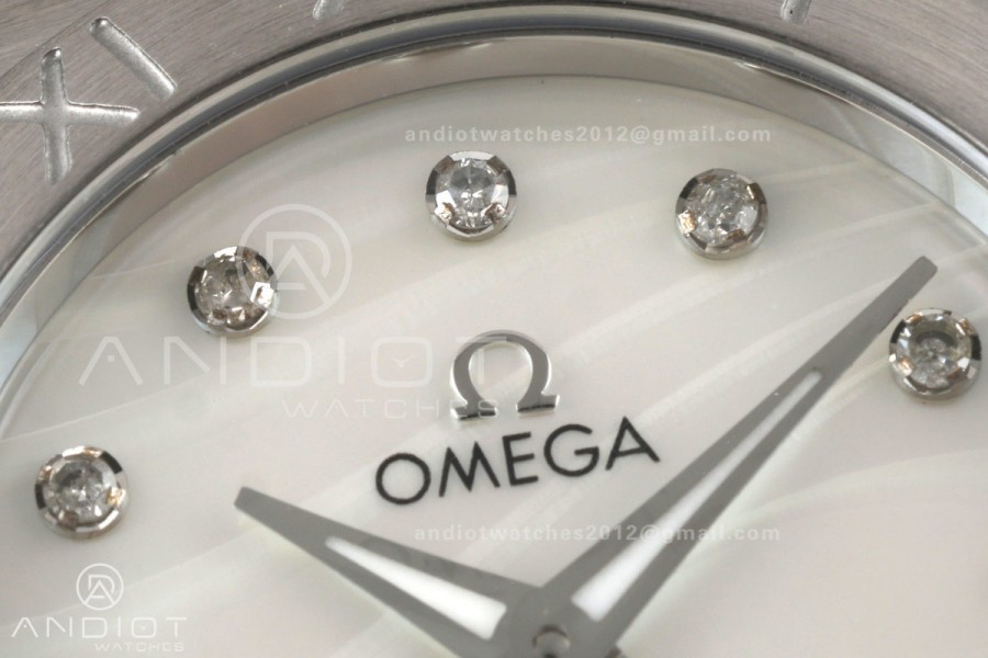 Constellation 28mm SS 8848F 1:1 Best Edition White MOP Textured Dial on SS Bracelet ETA Quartz