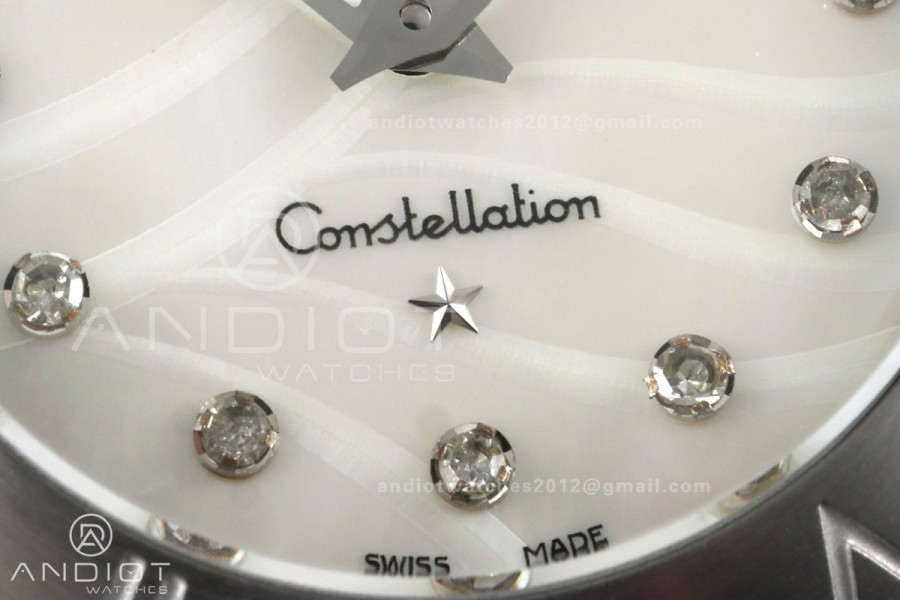 Constellation 28mm SS 8848F 1:1 Best Edition White MOP Textured Dial on SS Bracelet ETA Quartz