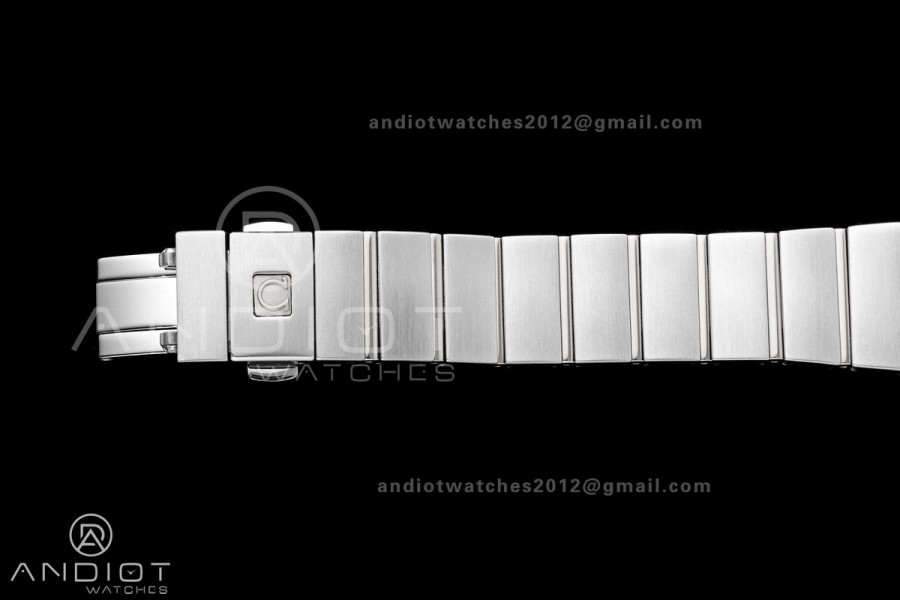 Constellation 28mm SS 8848F 1:1 Best Edition White MOP Textured Dial Diamonds Bezel on SS Bracelet ETA Quartz