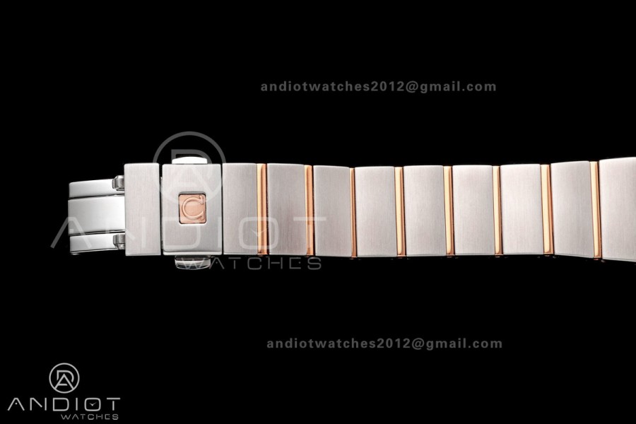 Constellation 28mm SS/RG 8848F 1:1 Best Edition White MOP Dial Diamonds Bezel on SS/RG Bracelet ETA Quartz