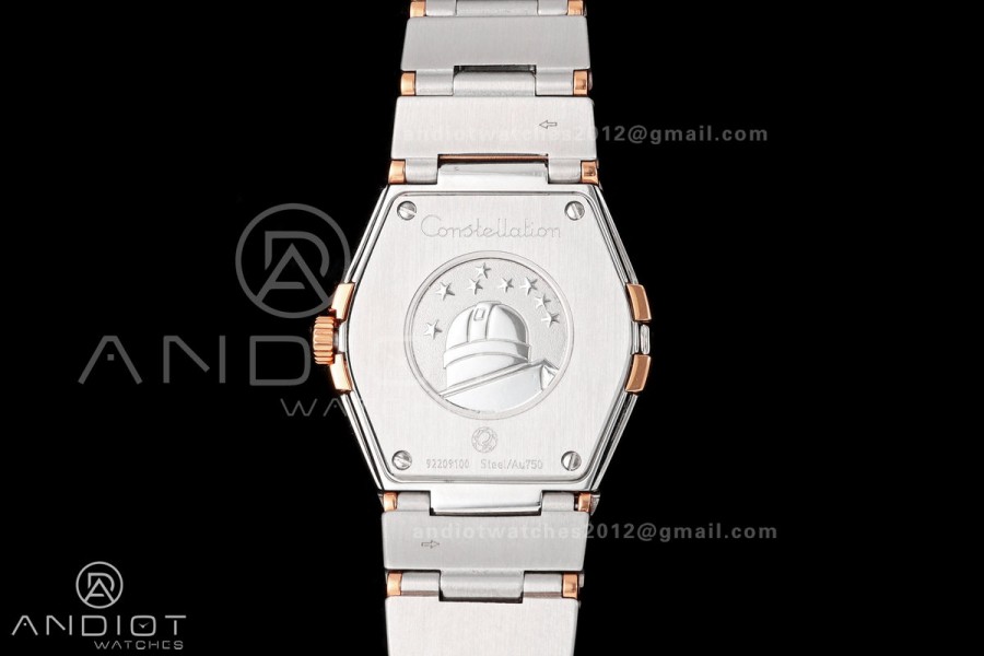 Constellation 28mm SS/RG 8848F 1:1 Best Edition White MOP Dial Diamonds Bezel on SS/RG Bracelet ETA Quartz