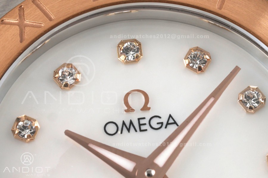 Constellation 28mm SS/RG 8848F 1:1 Best Edition White MOP Dial on SS/RG Bracelet ETA Quartz