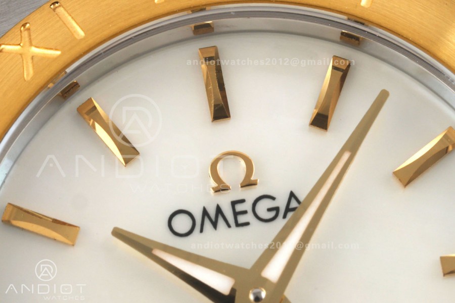 Constellation 28mm SS/YG 8848F 1:1 Best Edition White MOP Stick Dial on SS/YG Bracelet ETA Quartz
