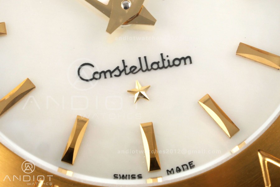 Constellation 28mm SS/YG 8848F 1:1 Best Edition White MOP Stick Dial on SS/YG Bracelet ETA Quartz