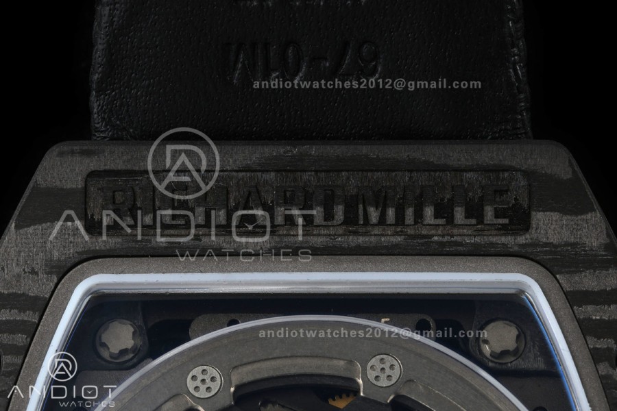 AVF RM67-02 NTPT All Black Skeleton Dial on Black Elastic strap CRMA7 Clone V2