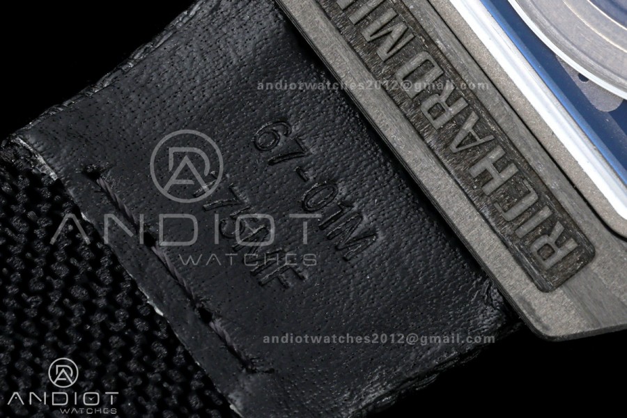 AVF RM67-02 NTPT All Black Skeleton Dial on Black Elastic strap CRMA7 Clone V2