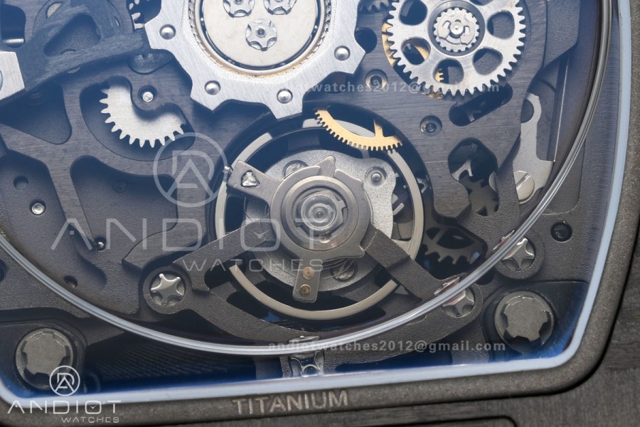 AVF RM67-02 NTPT Baby Blue Skeleton Dial on Baby Blue Elastic strap CRMA7 Clone V2