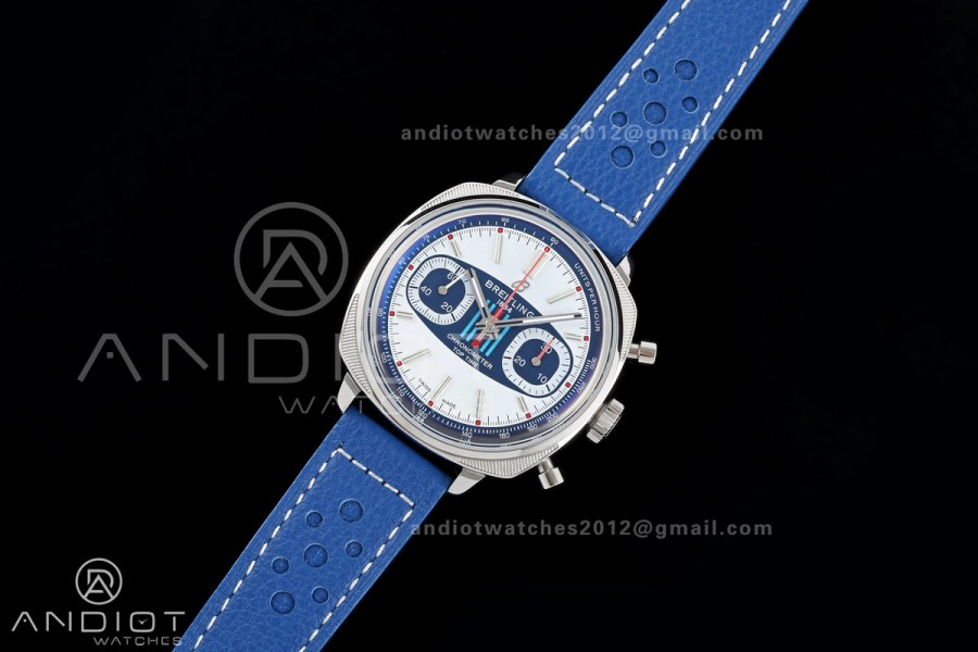 Top Time B01 Racing BLSF 1:1 Best Edition Black/Blue Gulf Dial on Blue Leather Strap A7750