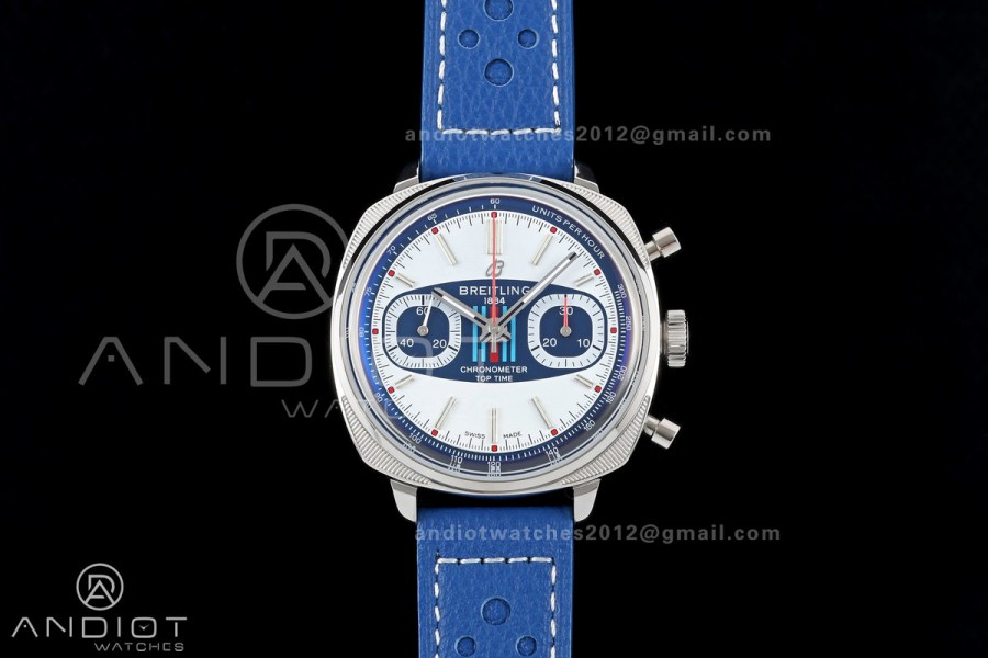 Top Time B01 Racing BLSF 1:1 Best Edition Black/Blue Gulf Dial on Blue Leather Strap A7750