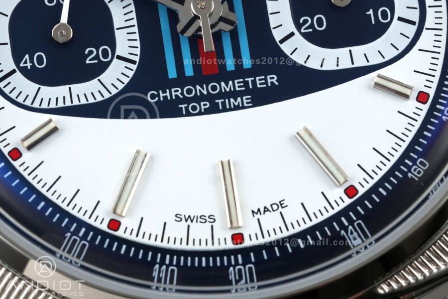 Top Time B01 Racing BLSF 1:1 Best Edition Black/Blue Gulf Dial on Blue Leather Strap A7750