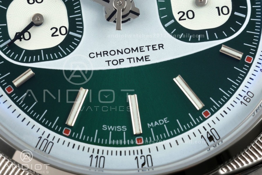 Top Time B01 Racing BLSF 1:1 Best Edition Green/White Dial on Green Leather Strap A7750