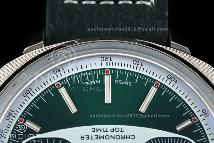 Top Time B01 Racing BLSF 1:1 Best Edition Green/White Dial on Green Leather Strap A7750