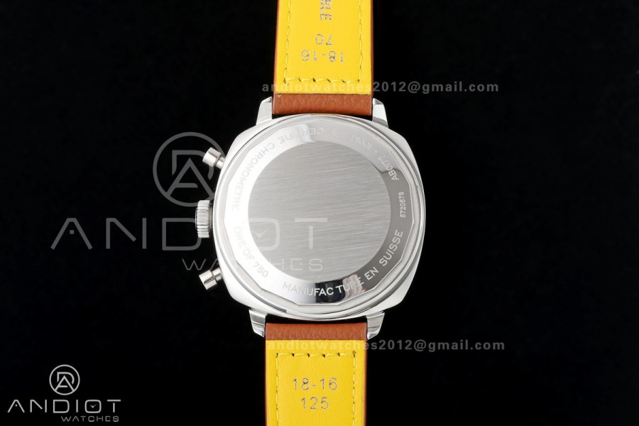 Top Time B01 Racing BLSF 1:1 Best Edition Black/White Dial on Brown Leather Strap A7750