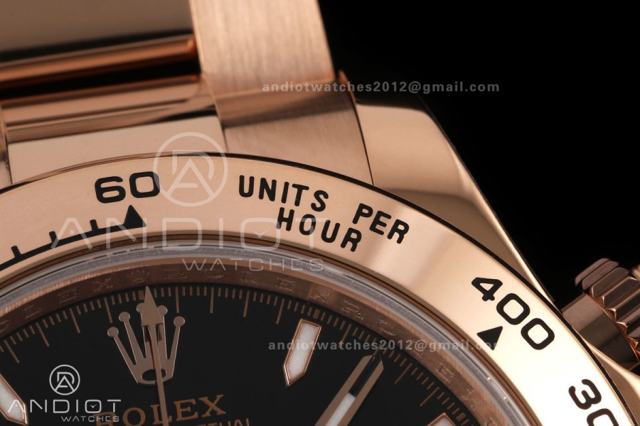 Daytona 126505 QF 1:1 Best Edition Black/RG Dial on RG Bracelet JH4131 (Free Sprung) 