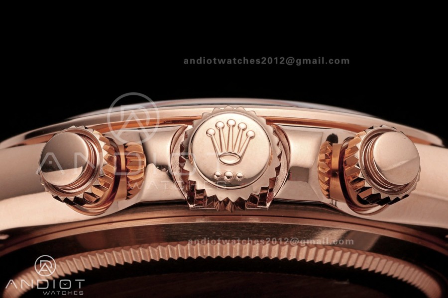 Daytona 126505 QF 1:1 Best Edition Black/RG Diamonds Dial on RG Bracelet JH4131 (Free Sprung) 