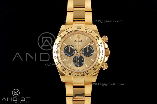 Daytona 126508 QF 1:1 Best Edition YG/Black Dial on YG Bracelet JH4131 (Free Sprung) V18