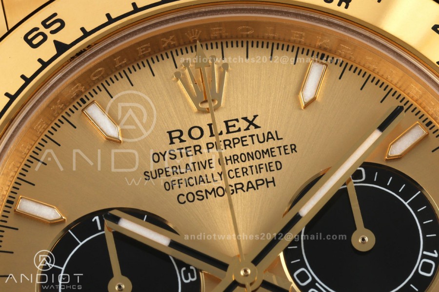 Daytona 126508 QF 1:1 Best Edition YG/Black Dial on YG Bracelet JH4131 (Free Sprung) V18