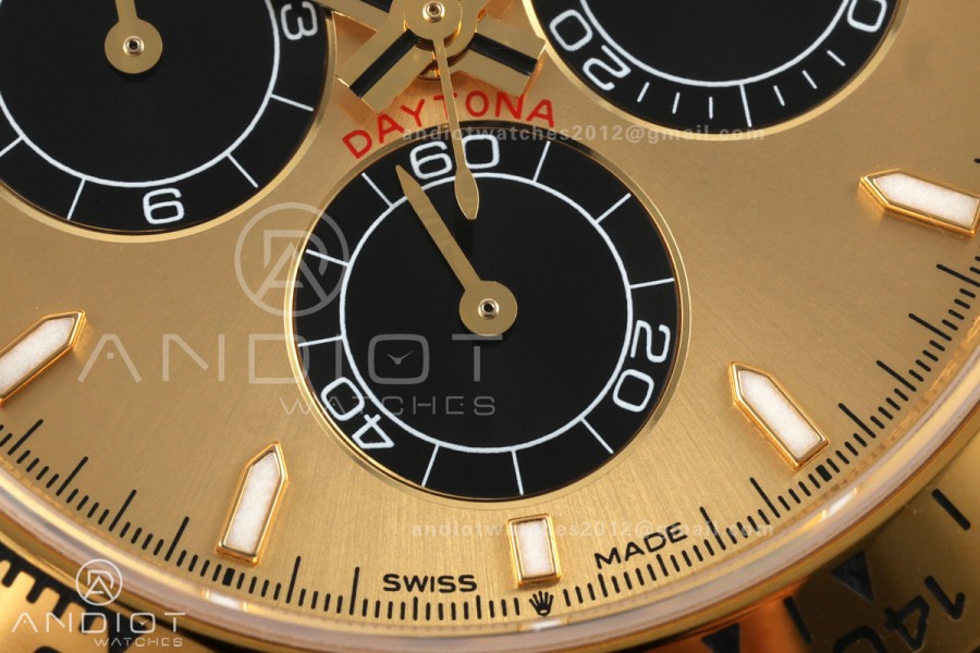 Daytona 126508 QF 1:1 Best Edition YG/Black Dial on YG Bracelet JH4131 (Free Sprung) V18