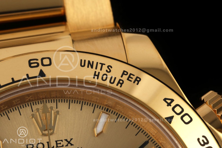 Daytona 126508 QF 1:1 Best Edition YG/Black Dial on YG Bracelet JH4131 (Free Sprung) V18