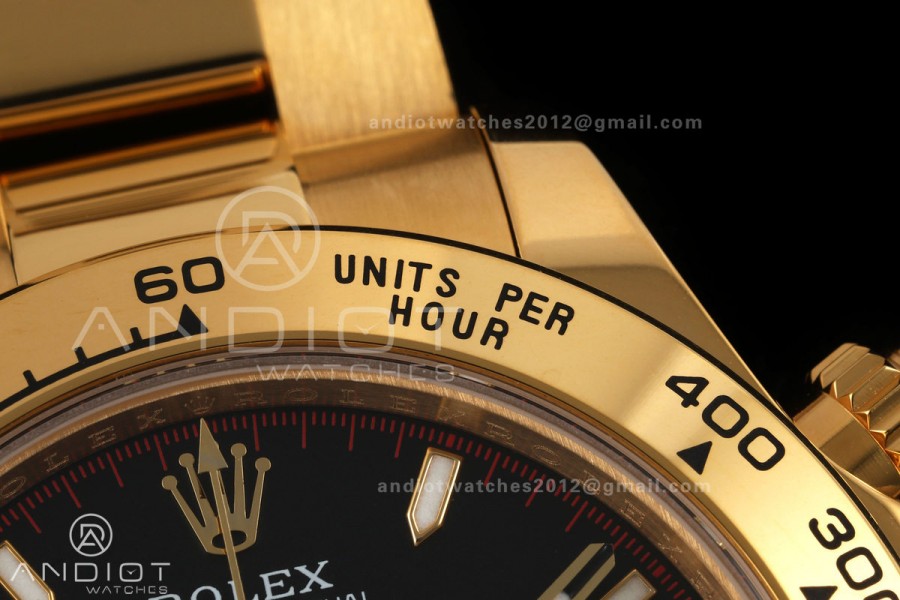 Daytona 126508 QF 1:1 Best Edition Black/YG Dial on YG Bracelet JH4131 (Free Sprung) V18