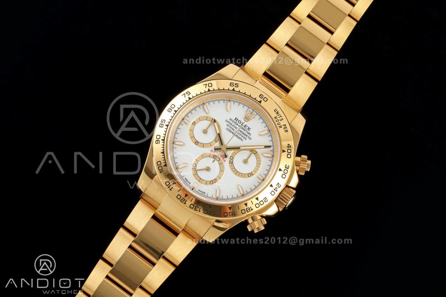 Daytona 126508 QF 1:1 Best Edition White Dial on YG Bracelet JH4131 (Free Sprung) V18