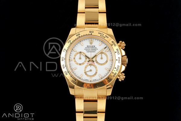 Daytona 126508 QF 1:1 Best Edition White Dial on YG Bracelet JH4131 (Free Sprung) V18