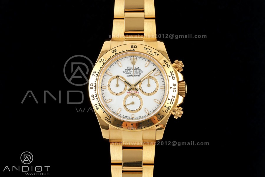 Daytona 126508 QF 1:1 Best Edition White Dial on YG Bracelet JH4131 (Free Sprung) V18
