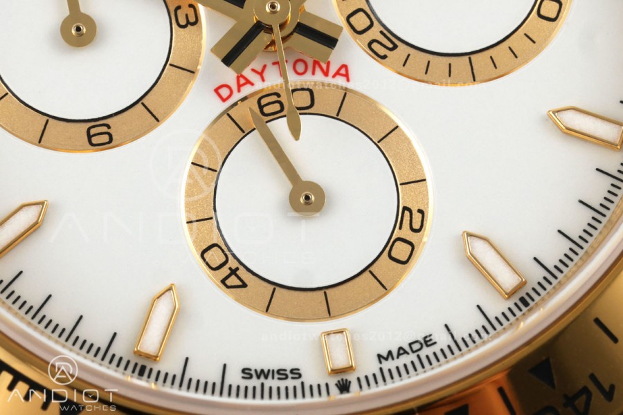 Daytona 126508 QF 1:1 Best Edition White Dial on YG Bracelet JH4131 (Free Sprung) V18