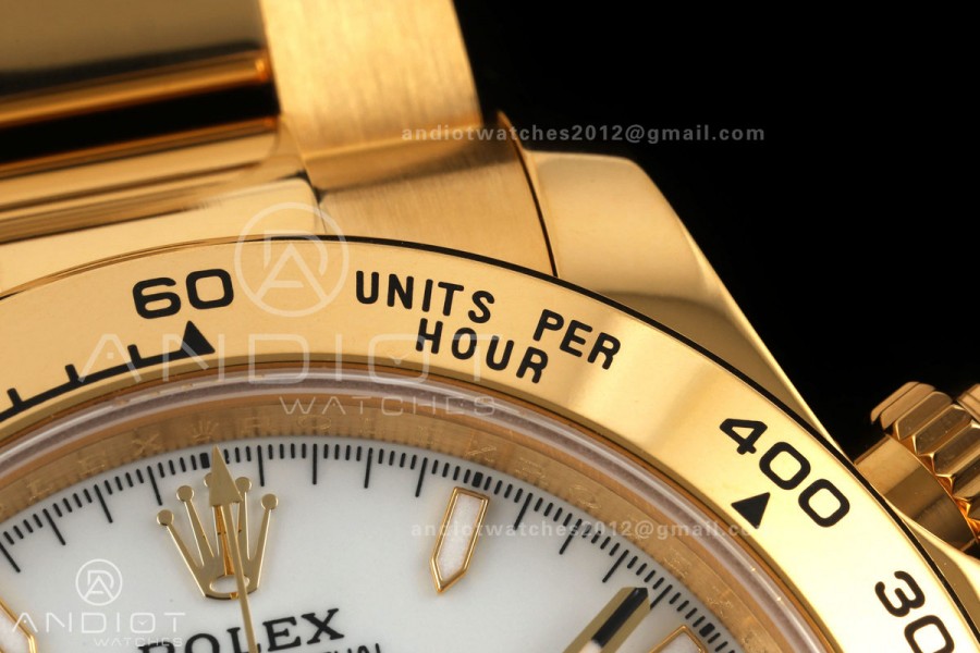 Daytona 126508 QF 1:1 Best Edition White Dial on YG Bracelet JH4131 (Free Sprung) V18