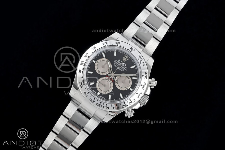 Daytona 126509 QF 1:1 Best Edition Black/Silver Dial on SS Bracelet JH4131 (Free Sprung) V18