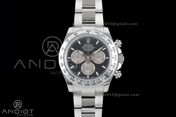 Daytona 126509 QF 1:1 Best Edition Black/Silver Dial on SS Bracelet JH4131 (Free Sprung) V18