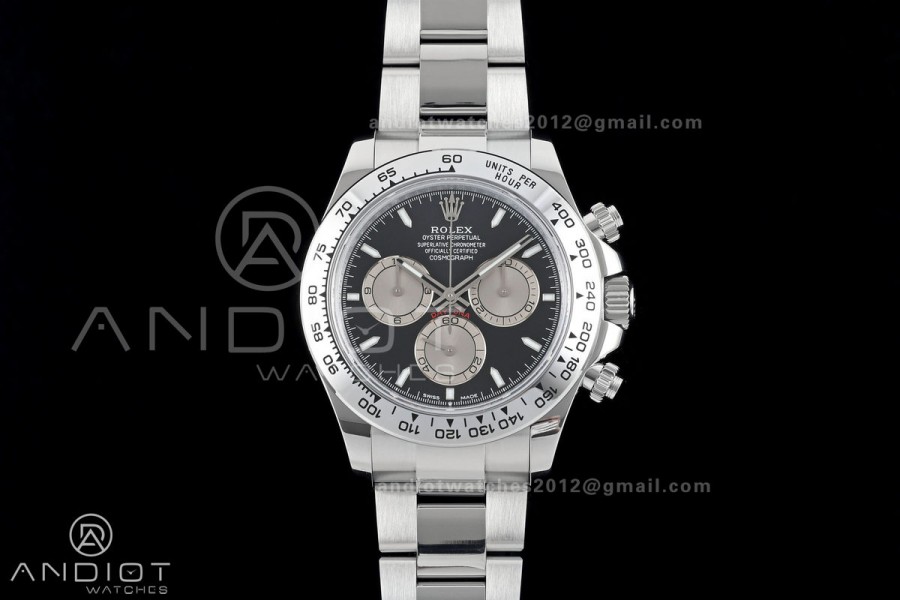 Daytona 126509 QF 1:1 Best Edition Black/Silver Dial on SS Bracelet JH4131 (Free Sprung) V18