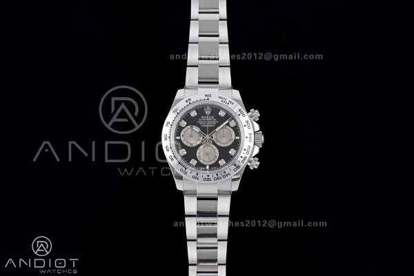 Daytona 126509 QF 1:1 Best Edition Black/Silver Diamonds Dial on SS Bracelet JH4131 (Free Sprung) V18