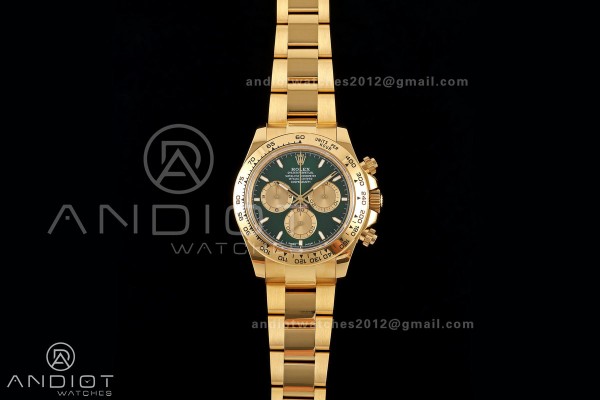 Daytona 126508 QF 1:1 Best Edition Green/YG Dial on YG Bracelet JH4131 (Free Sprung) V18