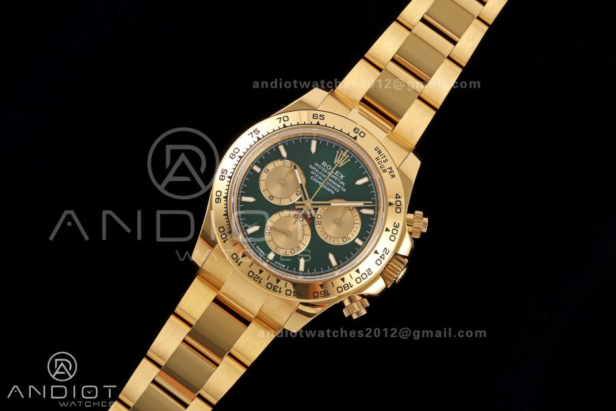 Daytona 126508 QF 1:1 Best Edition Green/YG Dial on YG Bracelet JH4131 (Free Sprung) V18