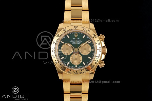 Daytona 126508 QF 1:1 Best Edition Green/YG Dial on YG Bracelet JH4131 (Free Sprung) V18