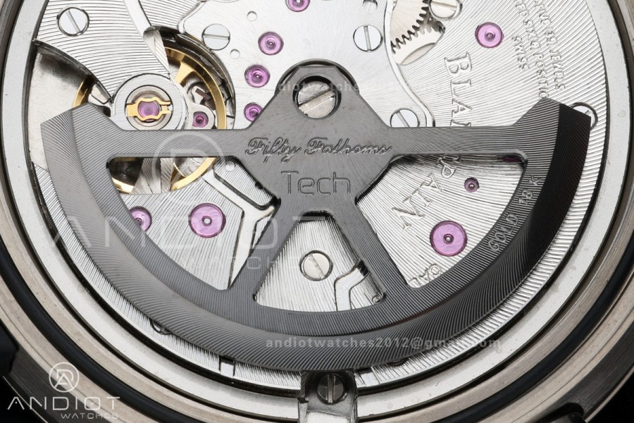Fifty Fathoms Tech 45 Titanium Case TWF 1:1 Best Edition Black Dial on Black Rubber Strap A1315A