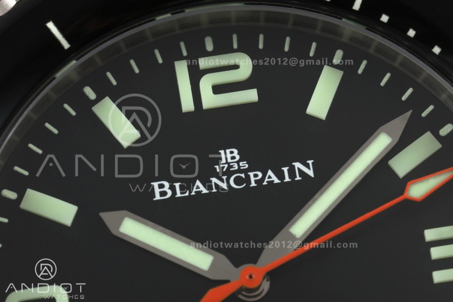 Fifty Fathoms Tech 45 Titanium Case TWF 1:1 Best Edition Black Dial on Black Rubber Strap A1315A