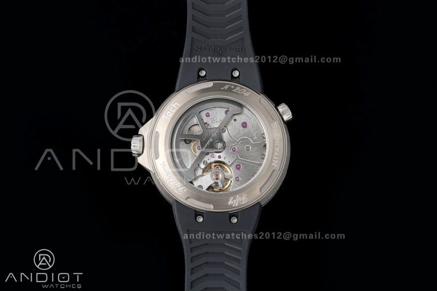 Fifty Fathoms Tech 45 Titanium Case TWF 1:1 Best Edition Black Dial on Black Rubber Strap A1315A