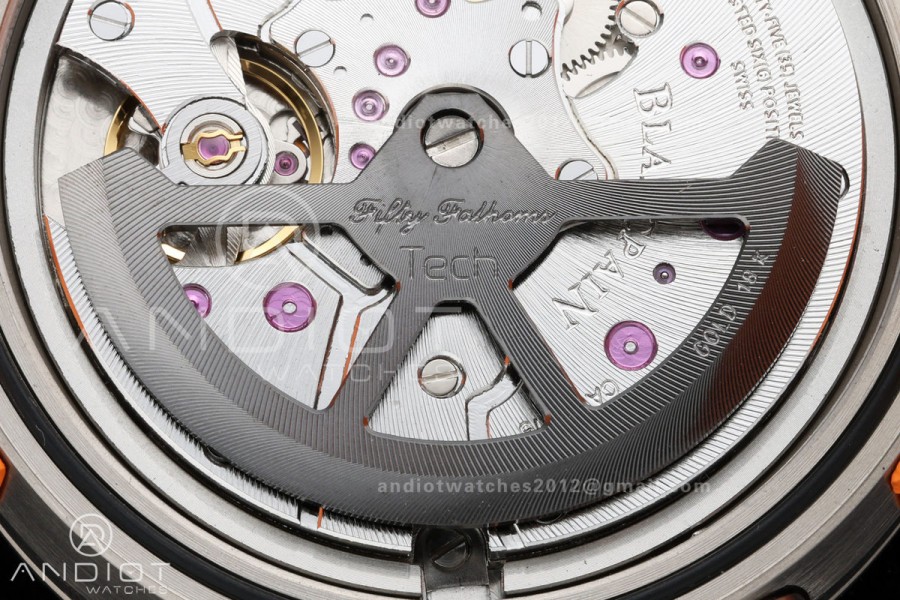 Fifty Fathoms Tech 45 Titanium Case TWF 1:1 Best Edition Black Dial on Orange Rubber Strap A1315A