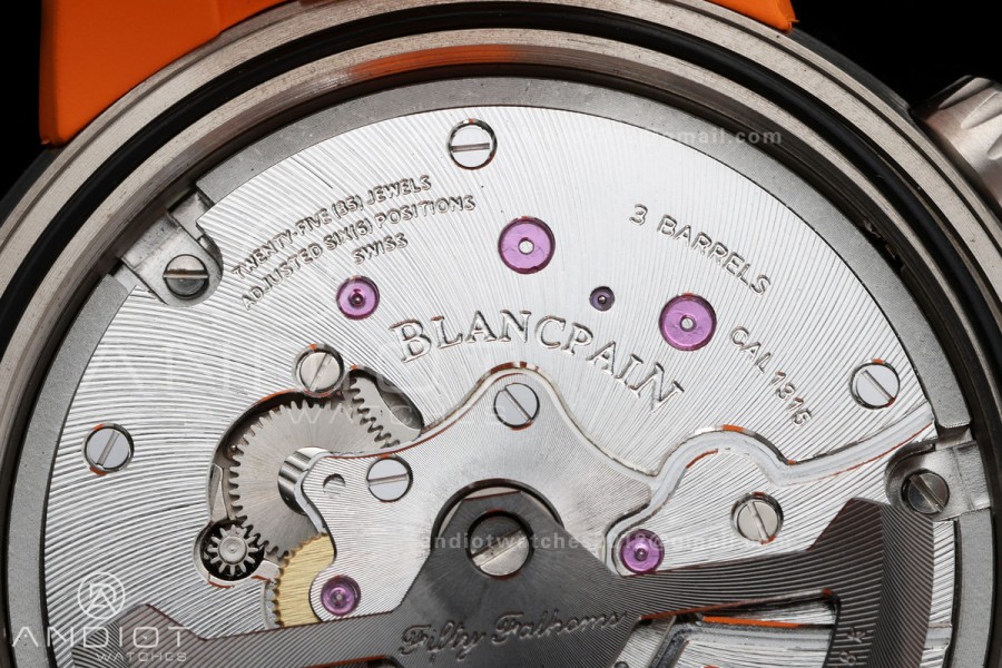 Fifty Fathoms Tech 45 Titanium Case TWF 1:1 Best Edition Black Dial on Orange Rubber Strap A1315A