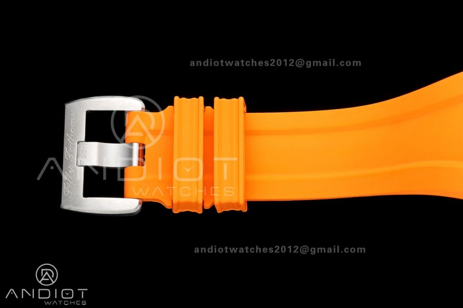 Fifty Fathoms Tech 45 Titanium Case TWF 1:1 Best Edition Black Dial on Orange Rubber Strap A1315A
