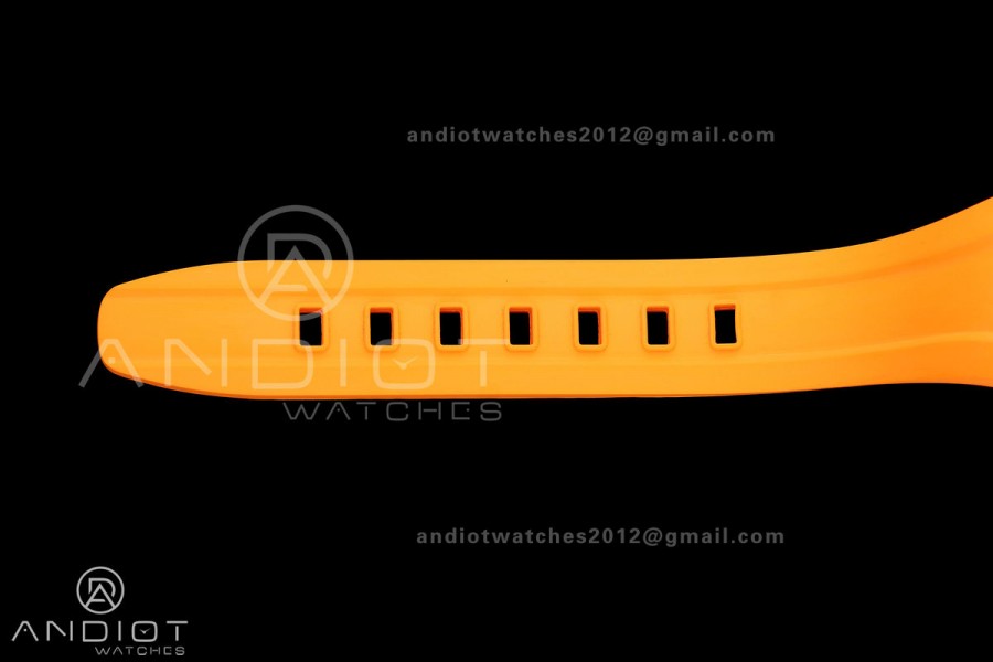 Fifty Fathoms Tech 45 Titanium Case TWF 1:1 Best Edition Black Dial on Orange Rubber Strap A1315A