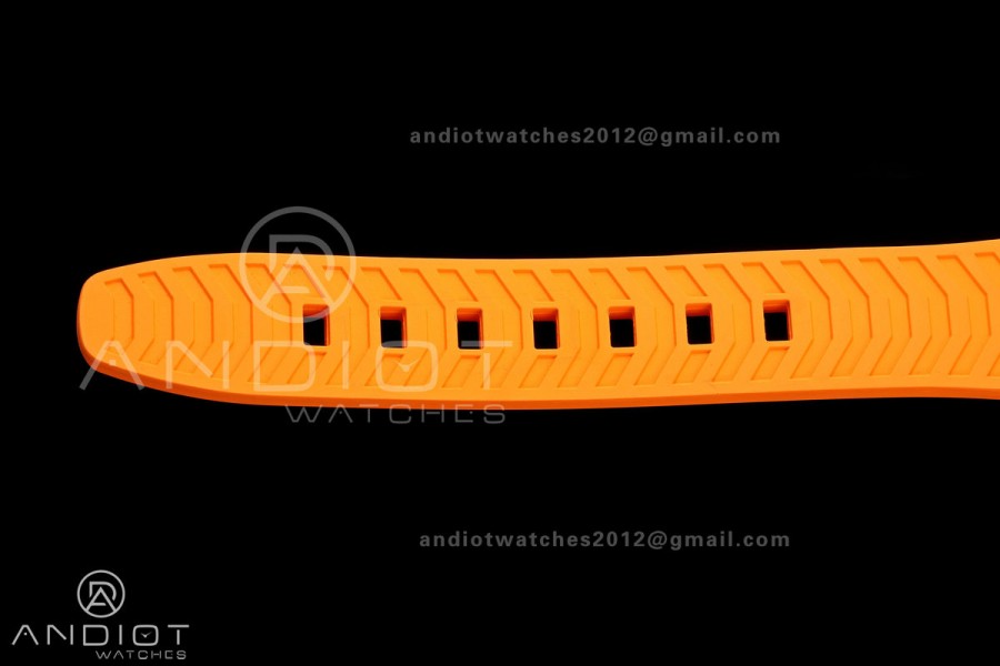 Fifty Fathoms Tech 45 Titanium Case TWF 1:1 Best Edition Black Dial on Orange Rubber Strap A1315A