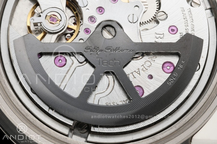 Fifty Fathoms Tech 45 Titanium Case TWF 1:1 Best Edition Black Dial on White Rubber Strap A1315A