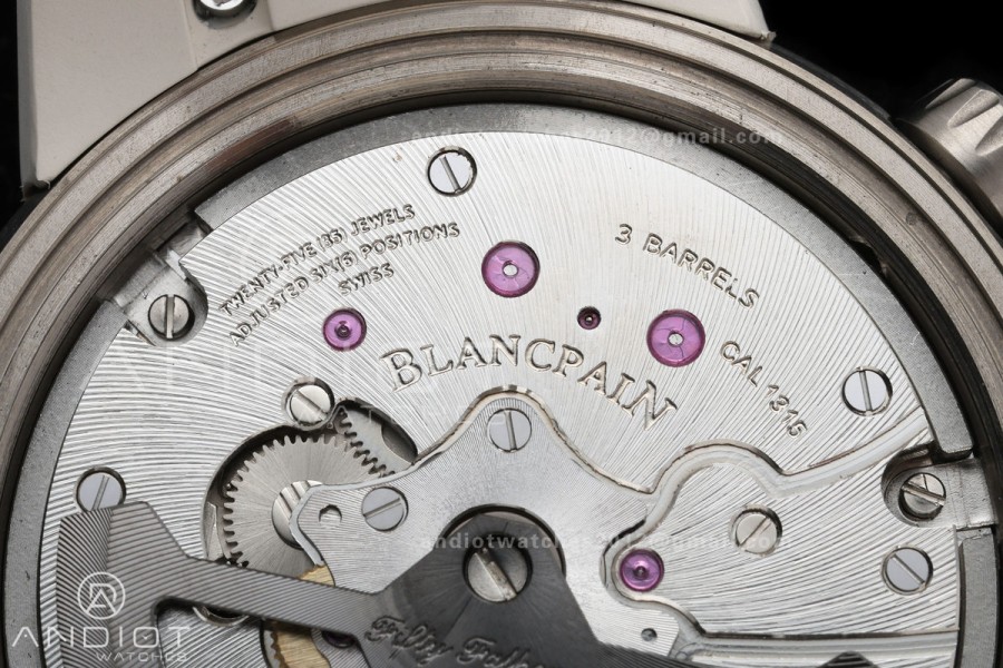 Fifty Fathoms Tech 45 Titanium Case TWF 1:1 Best Edition Black Dial on White Rubber Strap A1315A