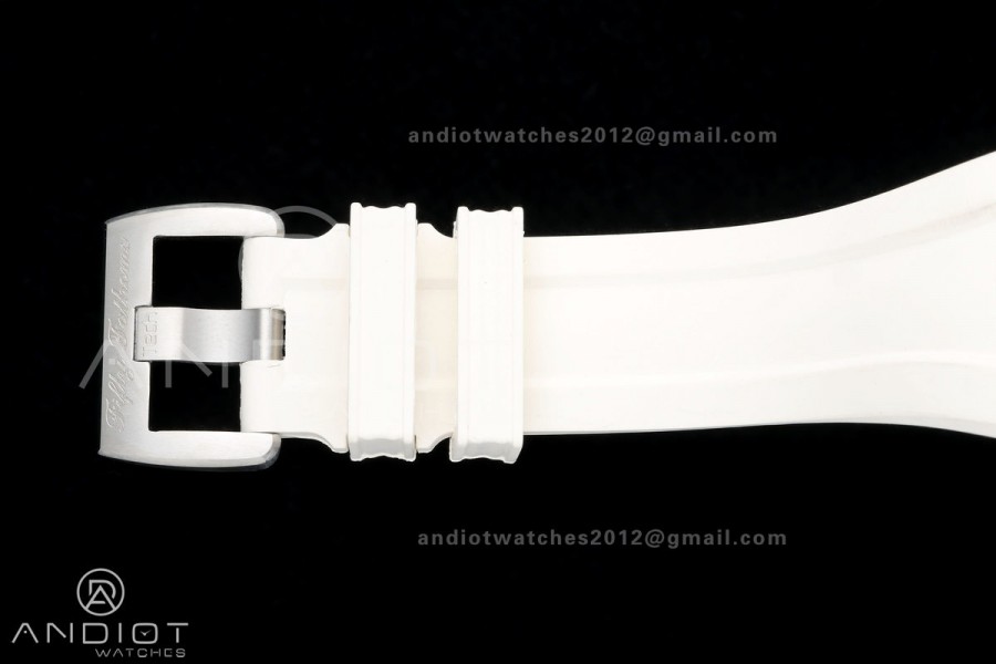 Fifty Fathoms Tech 45 Titanium Case TWF 1:1 Best Edition Black Dial on White Rubber Strap A1315A
