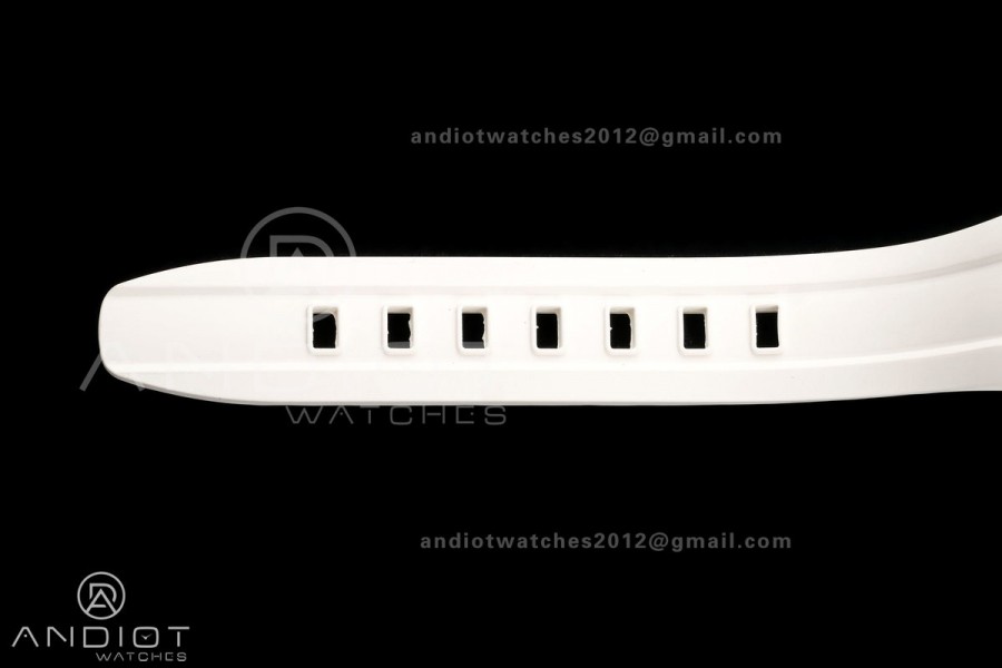Fifty Fathoms Tech 45 Titanium Case TWF 1:1 Best Edition Black Dial on White Rubber Strap A1315A