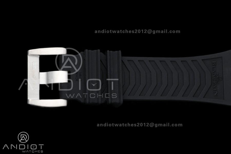 Fifty Fathoms Tech 45 Titanium Case TWF 1:1 Best Edition Black Dial Blue Hands on Black Rubber Strap A1315A