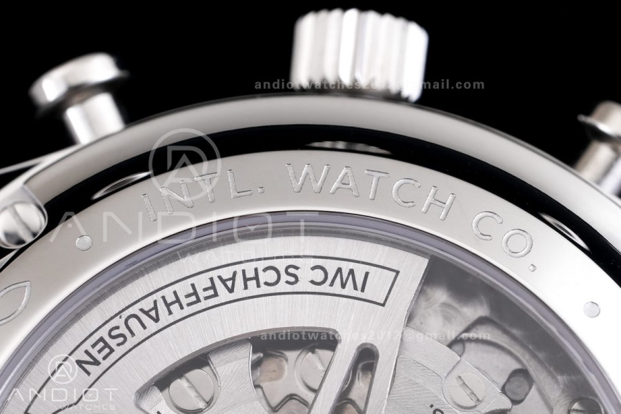 Portuguese Chrono IW371446 SS APSF 1:1 Best Edition Silver Dial Blue Marker On Blue Leather Strap Asian Super Clone 69355